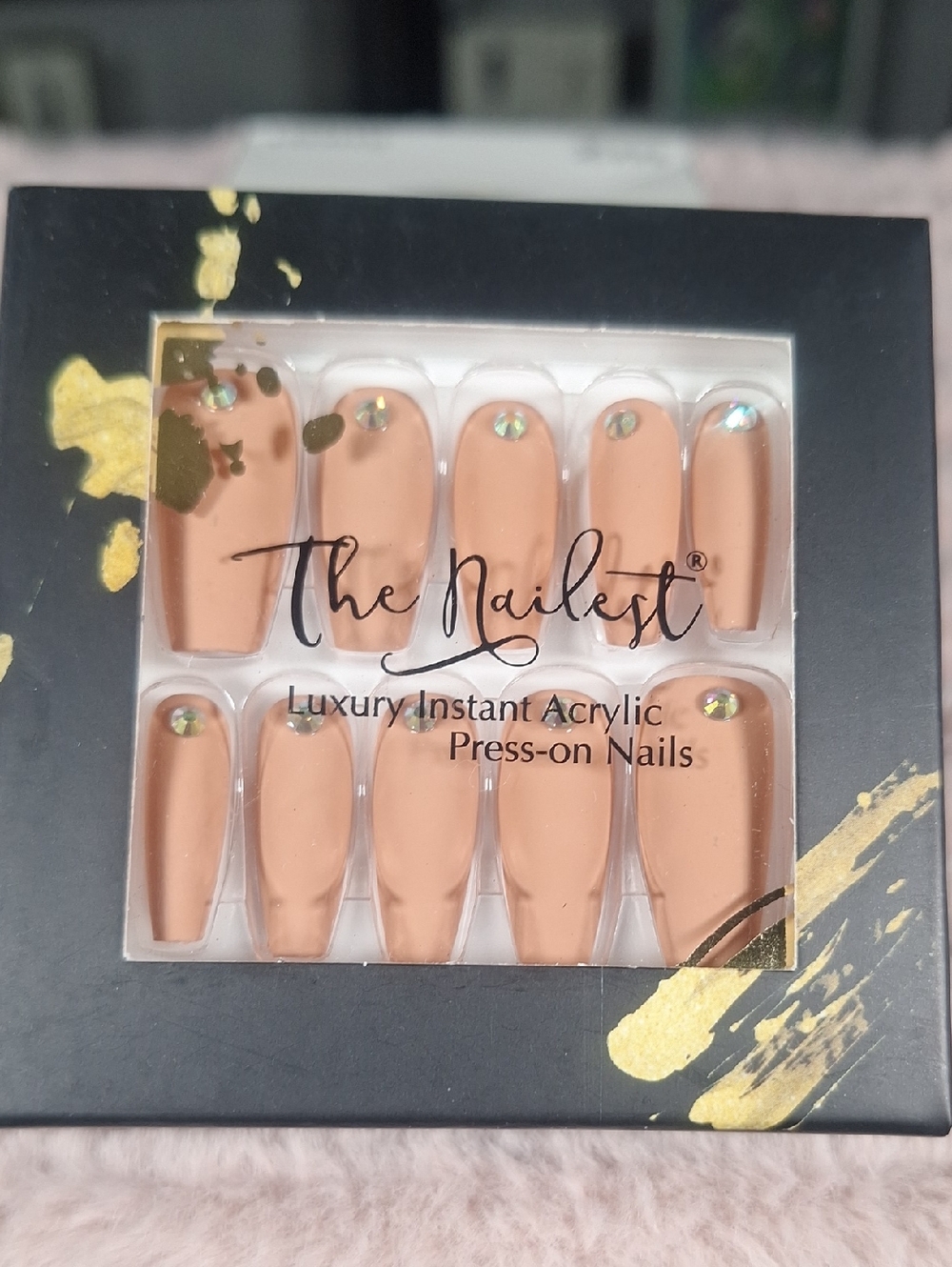 The Nailest Nude Press-On Nails with Rhinestones
